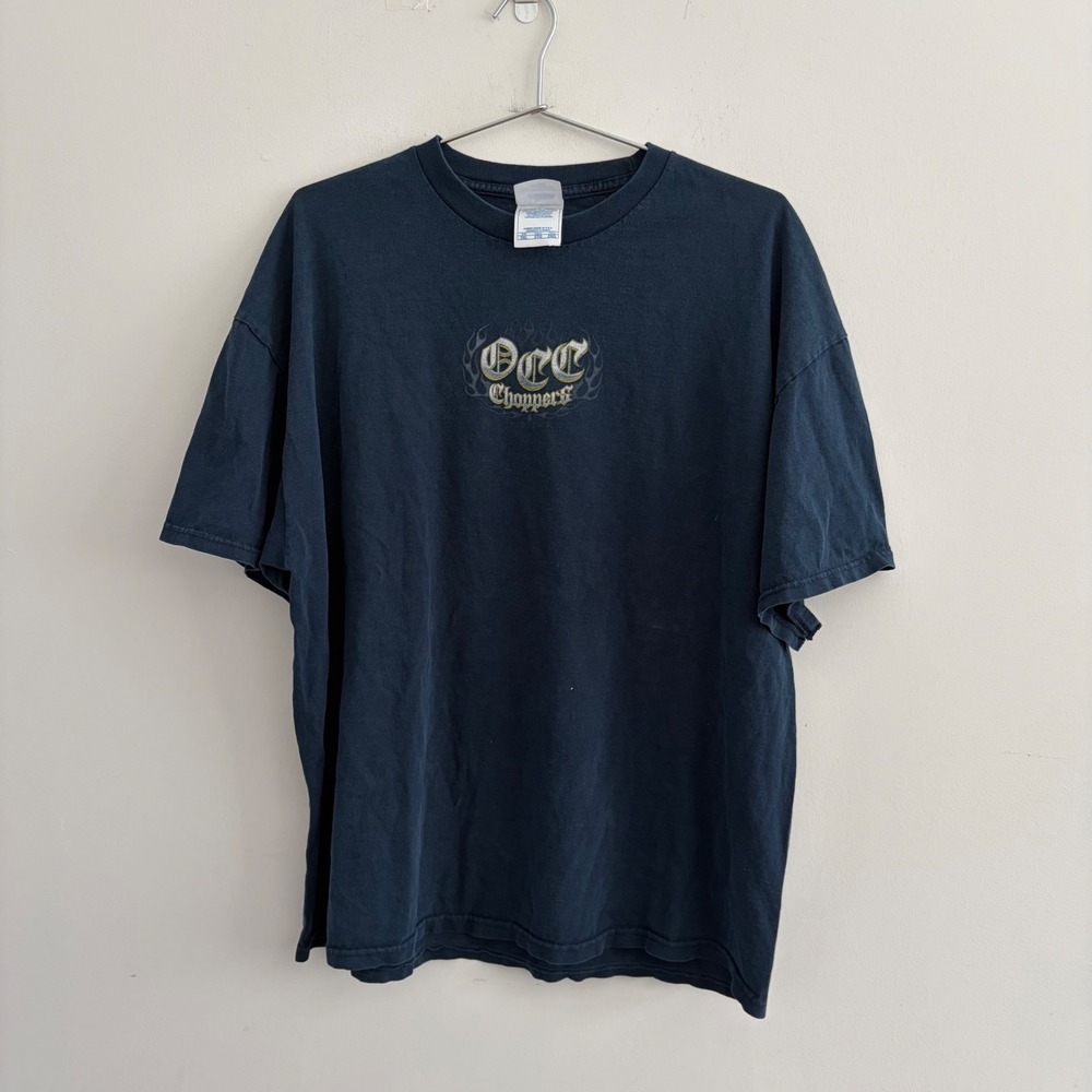 Orange County Choppers OCC T Shirt Mens 2XL Blue Motorcycle Biker Graphic Tee